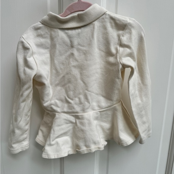 Polo Ralph Lauren 2T Girls Formal Light Cream Collared Long Sleeve Peplum Blouse - Picture 4 of 4